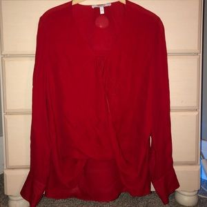 Red blouse NYC boutique